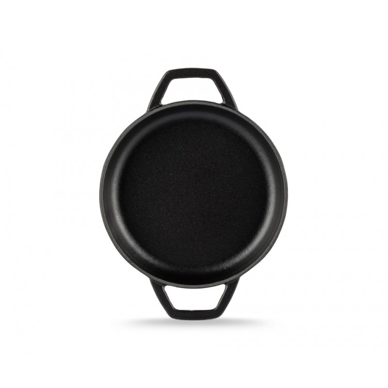 Emajlirana litoželezna ponev z dvema ročajema Hosse, Black Onyx, Ф16cm | Ploščata litoželezna ponev | Litoželezna ponev |