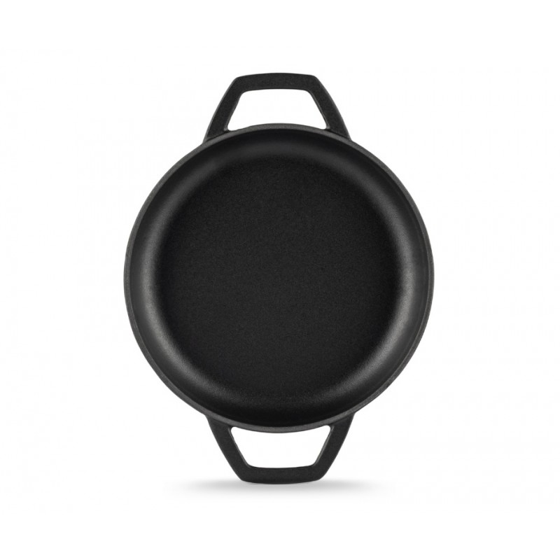 Emajlirana litoželezna ponev z dvema ročajema Hosse, Black Onyx, Ф19cm | Ploščata litoželezna ponev | Litoželezna ponev |