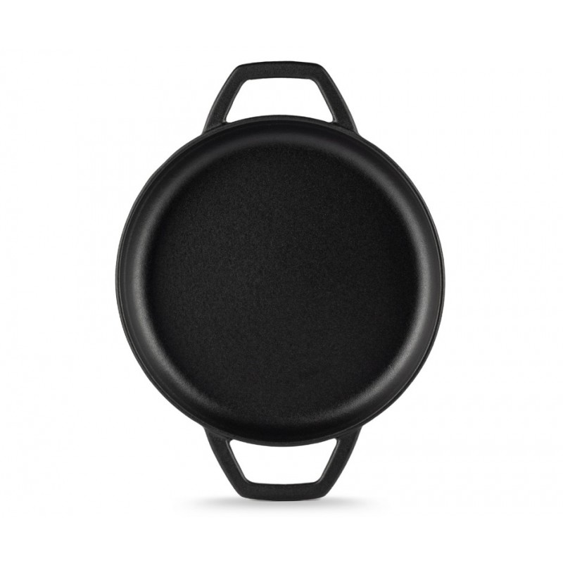 Emajlirana litoželezna ponev z dvema ročajema Hosse, Black Onyx, Ф22cm | Ploščata litoželezna ponev | Litoželezna ponev |
