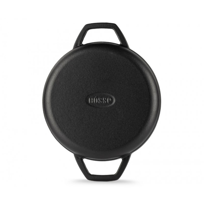 Emajlirana litoželezna ponev z dvema ročajema Hosse, Black Onyx, Ф22cm | Ploščata litoželezna ponev | Litoželezna ponev |