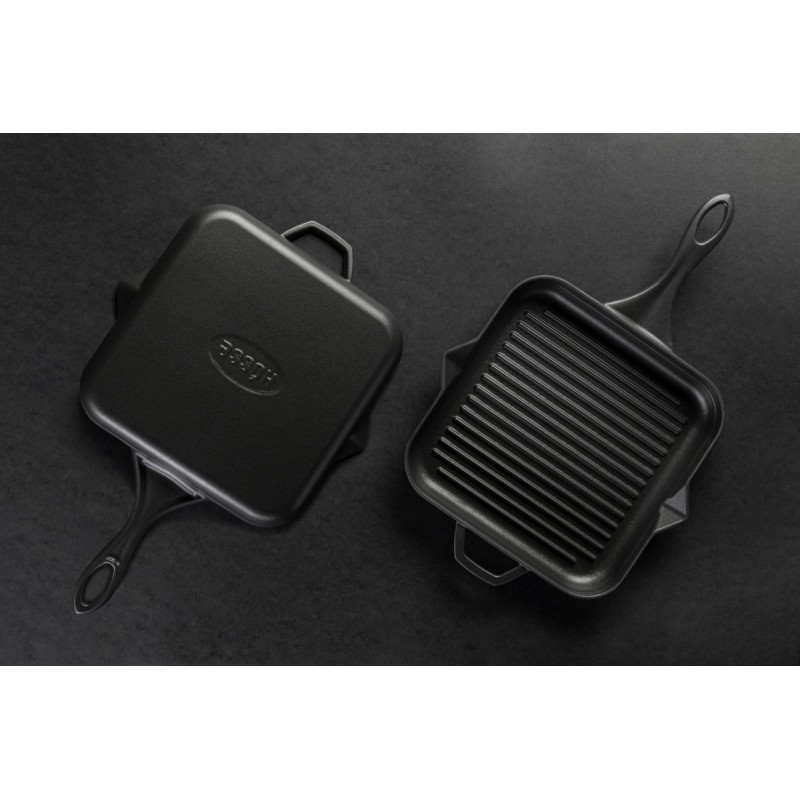 Emajlirana litoželezna žar ponev Hosse, Black Onyx, 28x28cm | Litoželezna žar ponev | Litoželezna ponev |