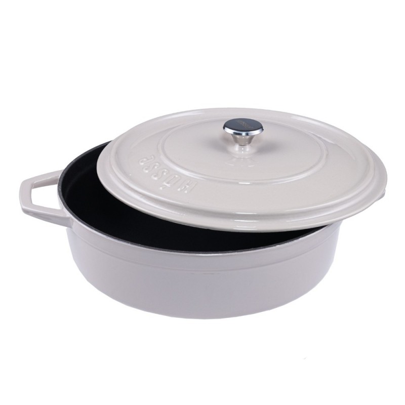 Plitki litoželezni lonec Solagio, Ivory, Ф28 - 